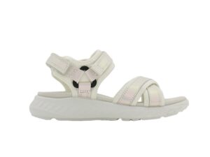 A right-hand side view of the Ecco Sp.1 Lite Sandal K, in White/White Iridescent Shimmer.