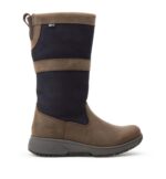 A right-hand side view of the Xsensible Cork Women, in Brown/Navy.