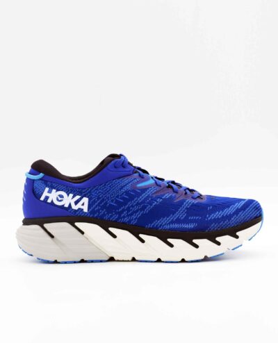 A right-hand side view of the HOKA Gaviota 4, in Bluing/Blue Graphite.