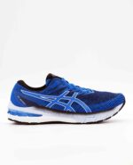 A right-hand side view of the Asics GT 2000 10, in Electric Blue/White.