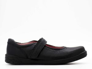 A right-hand side view of the Ricosta Lillia, in Black Leather.
