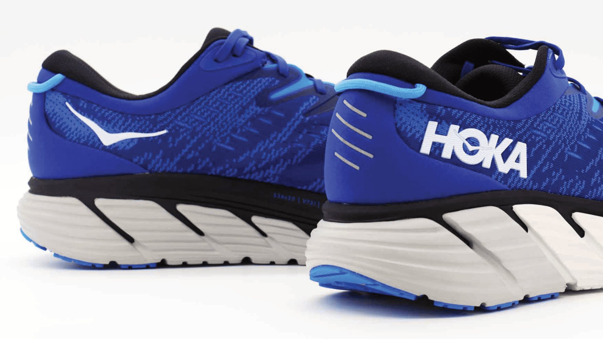 "A pair of blue Hoka Gaviota 4 shoes, known for their comfort and ability to alleviate symptoms of Morton's neuroma, a condition affecting the nerves between the toes.