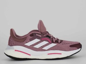 A side view of the Adidas Solarcontrol, in Magic Mauve/Cloud White/Pulse Magenta.
