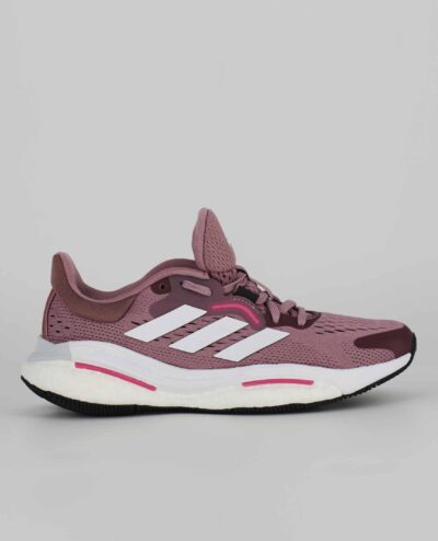 A side view of the Adidas Solarcontrol, in Magic Mauve/Cloud White/Pulse Magenta.