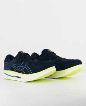 A group view of the Asics MetaRide, in French Blue/Digital Aqua.
