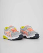 A group view of the Asics GT 1000 8 PS, in Piedmont Grey/Sun Coral.