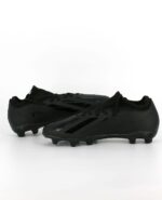 A twin view of the Adidas X Crazyfast.3 Firm Ground, in Core Black/Core Black/Core Black.
