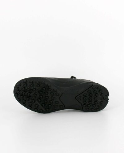 A view of the sole of the Adidas X Crazyfast.3 Firm Ground, in Core Black/Core Black/Core Black.