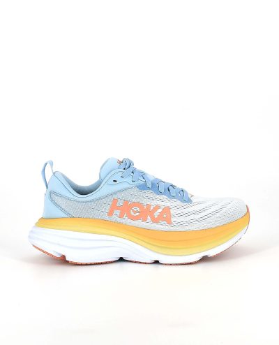 A side view of the HOKA Bondi 8, in Summer Song/Country Air.