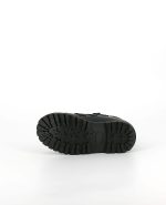 The sole of the Kinysi Joe Velcro, in Black Leather/Scuff Toe.