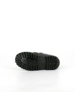 The sole of the Kinysi Joe Velcro, in Black Patent.