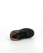 The top of the Kinysi Charlie, in Black Leather/Scuff Toe.