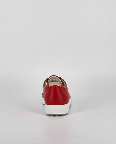 The heel of the Ecco Soft 7 W, in Chili Red.