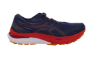A right-hand-side view of the Asics Gel Kayano 29, in Deep Ocean/Cherry Tomato.