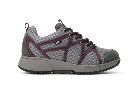 A right-hand side view of the Xsensible Stockholm, in Grey/Fuchsia.