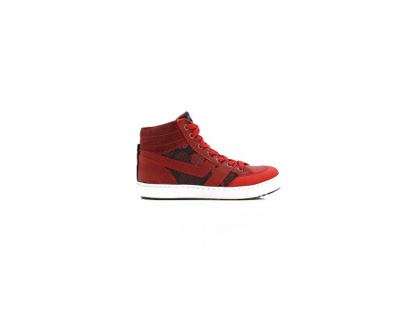 A right-hand side view of the ShoesMe Urban, in Red.