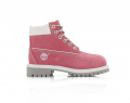 A right-hand side view of the Timberland 6-Inch Boot Lace-up, in Pink.