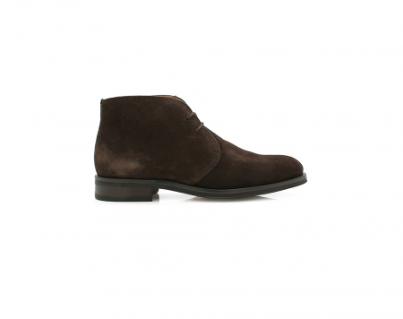 A right-hand side view of the John White Augusta, in Brown Suede.