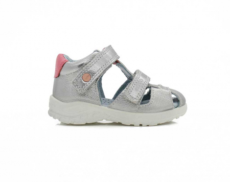 A right-hand side view of the Ecco Peekaboo, in Silver Metallic.