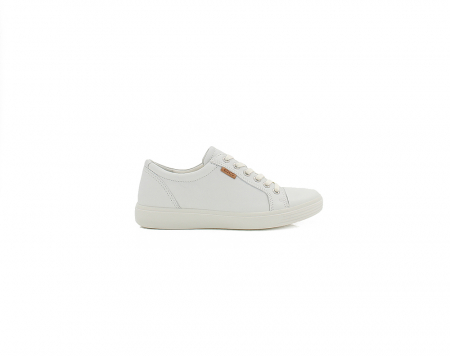 A right-hand side view of the Ecco S7 Teen, in White.