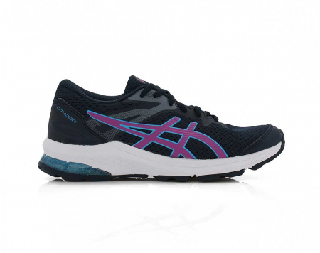 A right-hand side view of the Asics GT 1000 10 GS, in French Blue/Digital Grape.