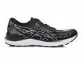 A right-hand side view of the Asics Gel Cumulus 23, in Black/White.