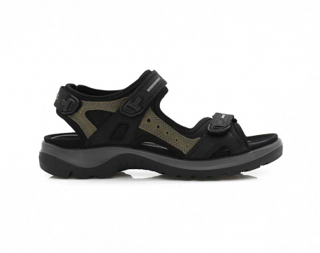 A right-hand side view of the Ecco Offroad, in Black/Mole/Black.