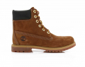 A right-hand side view of the Timberland Premium 6-Inch, in Rust Nubuck.